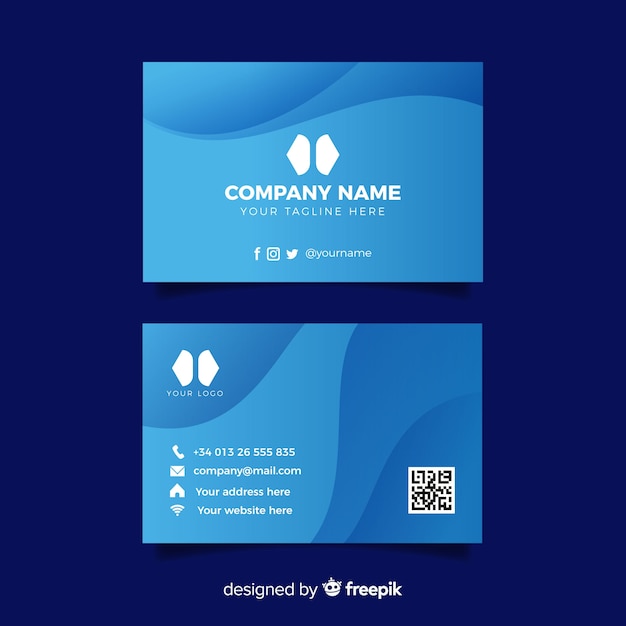 Free vector business card template with abstract shapes