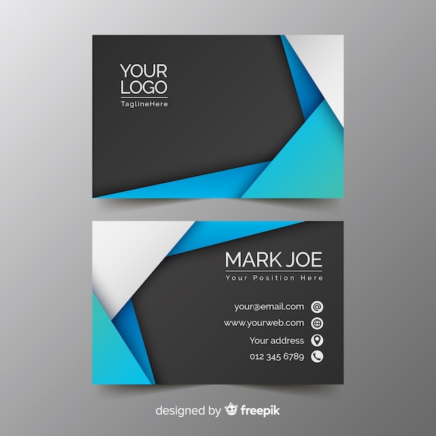 Free vector business card template with abstract shapes