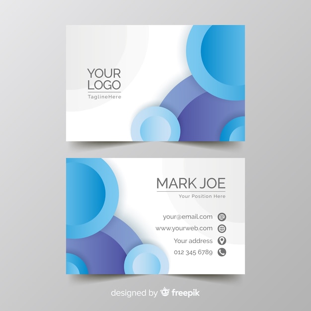 Business card template with abstract shapes