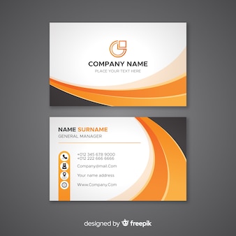 Business card template with abstract shapes