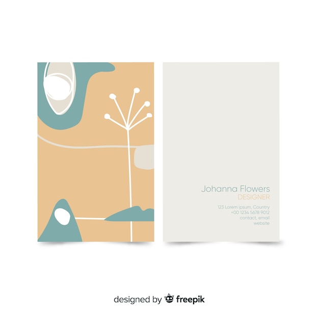 Business card template with abstractshapes