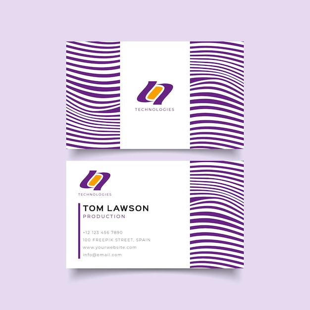 Free vector business card template with distorted lines
