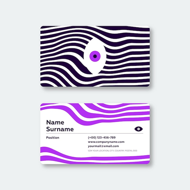 Free vector business card template with distorted lines