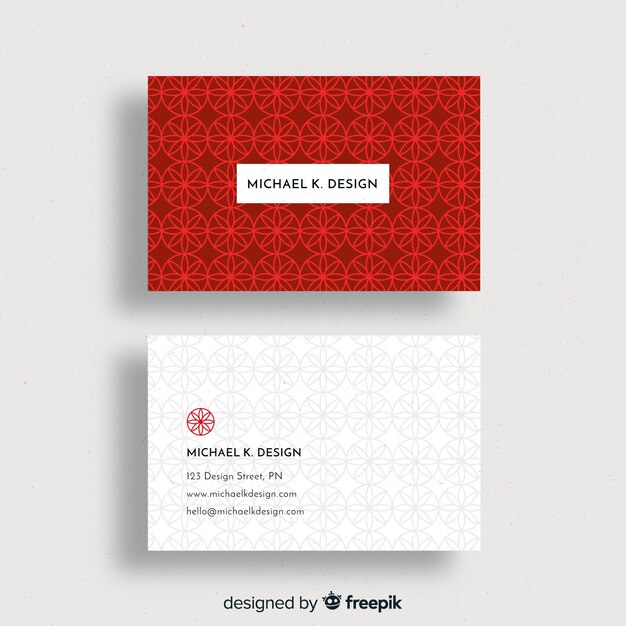 Business card template with geometric shapes