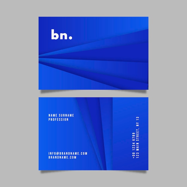 Business card template with gradient abstract shapes