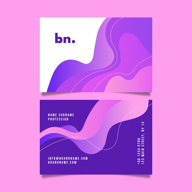 Free vector business card template with gradient abstract shapes