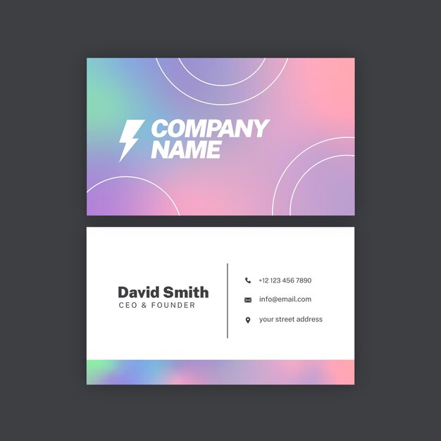 Business card template with gradient colors