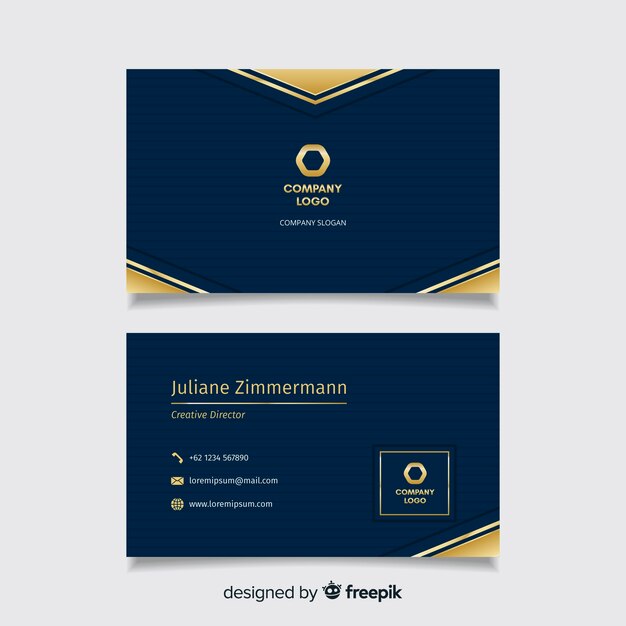 Free vector business card template with luxury design