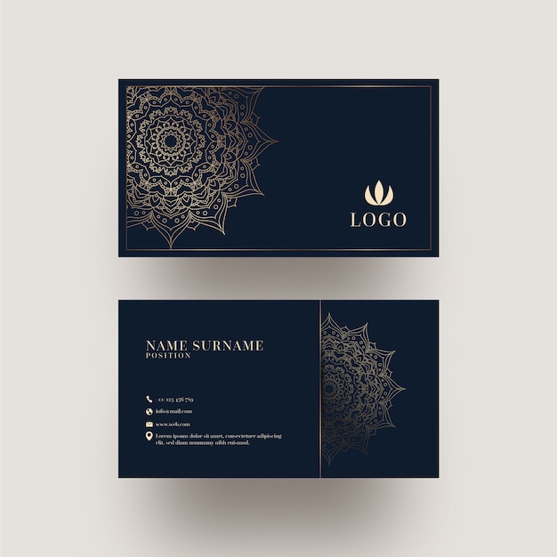 Business card template with mandala