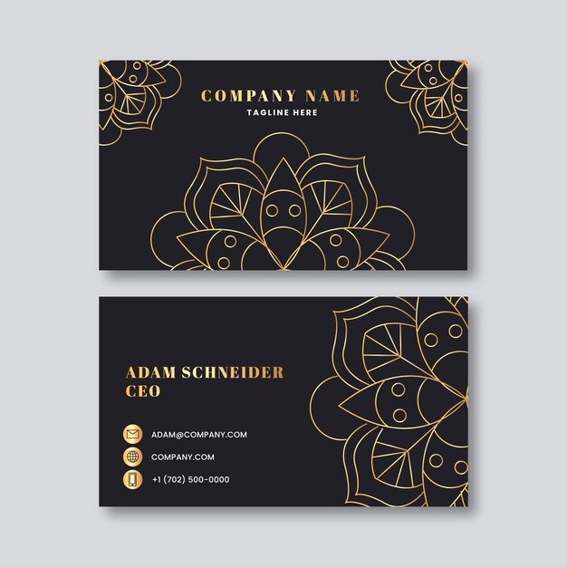 Business card template with mandala