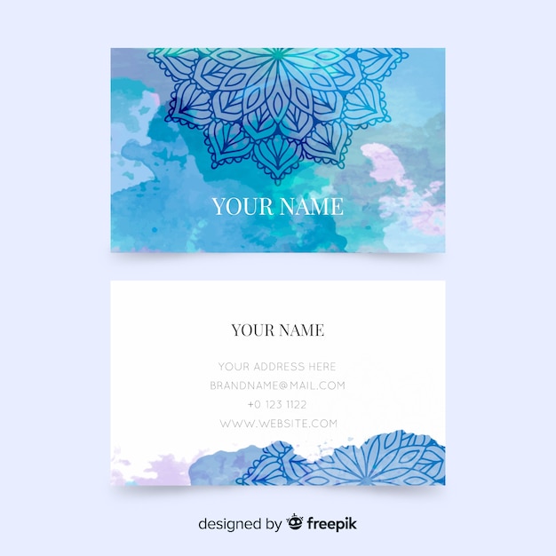 Business card template with mandala