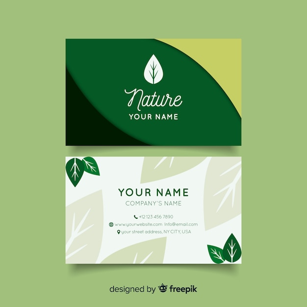 Free vector business card template with nature design