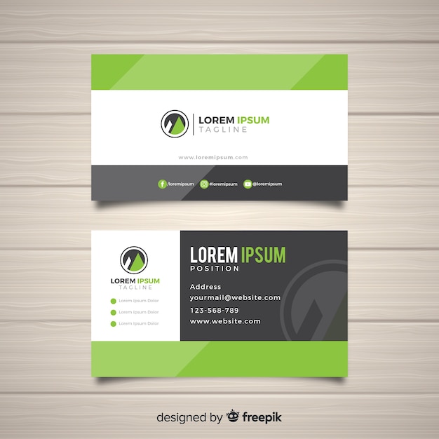 Free vector business card template with nature design