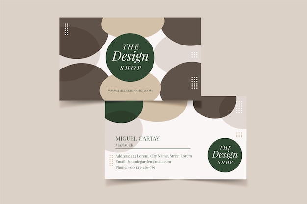 Free vector business card template with pastel-colored stains