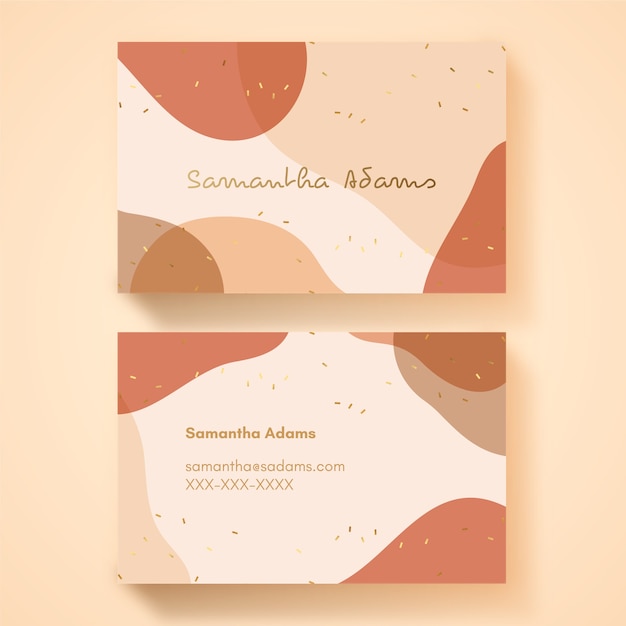 Free vector business card template with pastel-colored stains