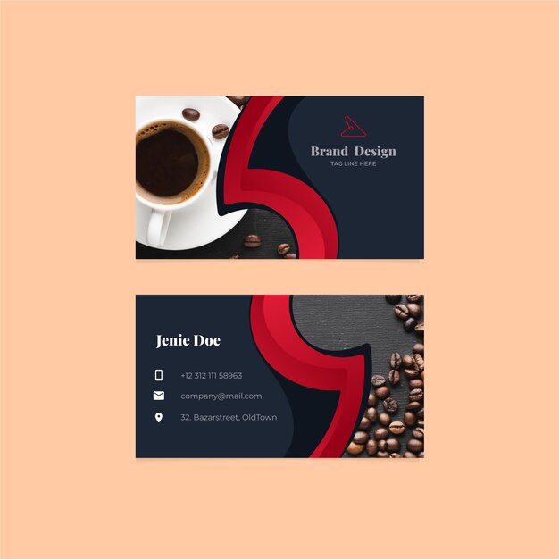 Business card template with photo design