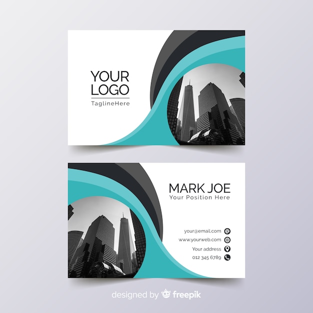 Free vector business card template with photo