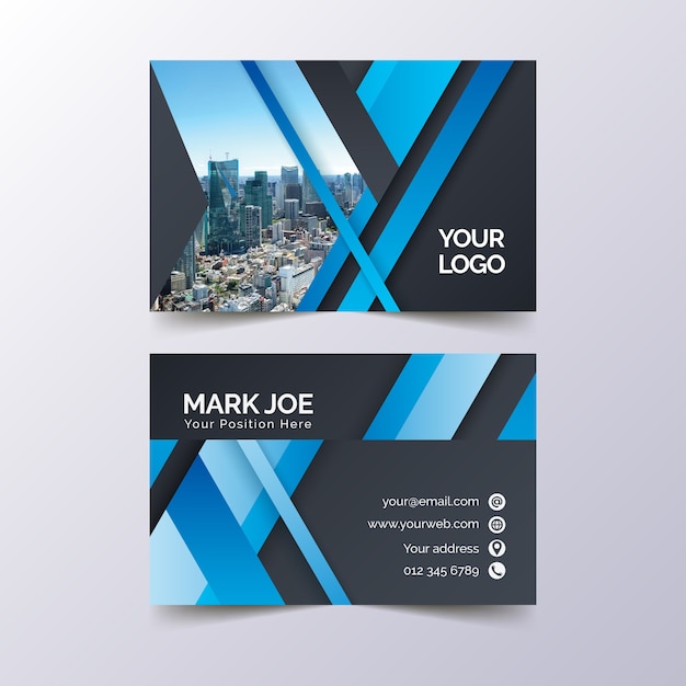 business card template with photo
