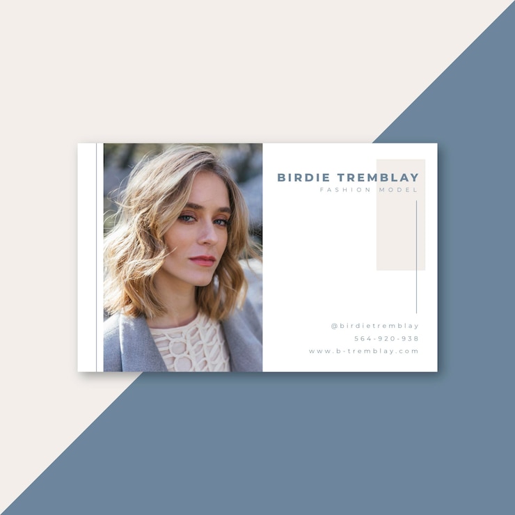Free Vector business card template with photo