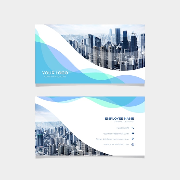 Business card template with skyline