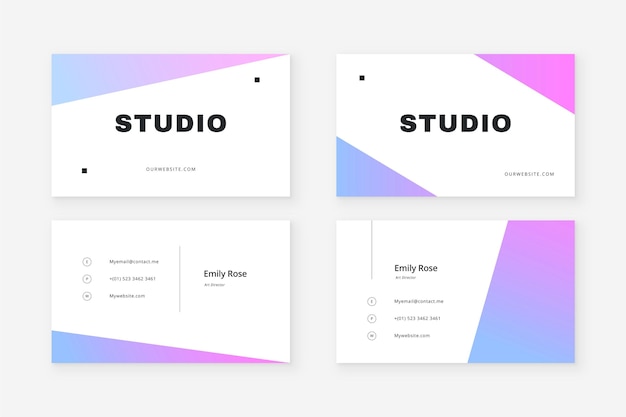 Free vector business card theme pastel color