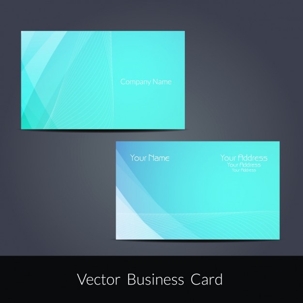 Free vector business card in turquoise color