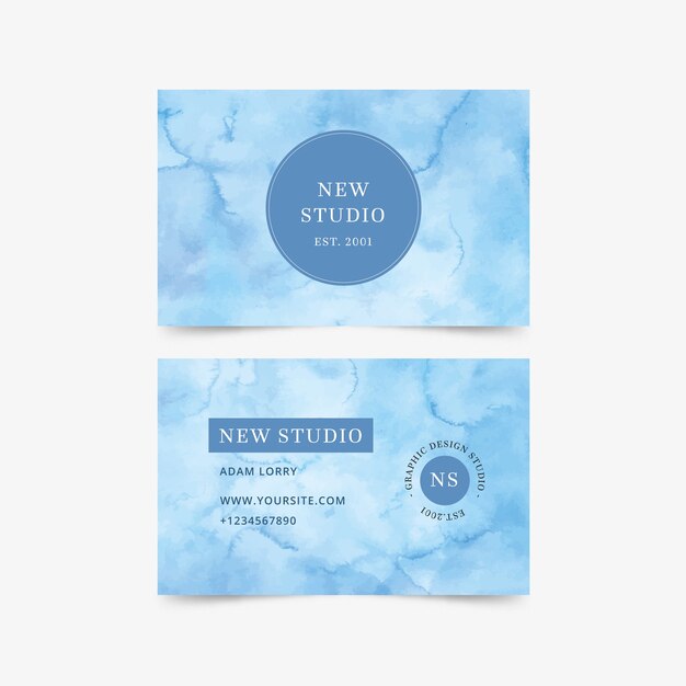business card watercolor style