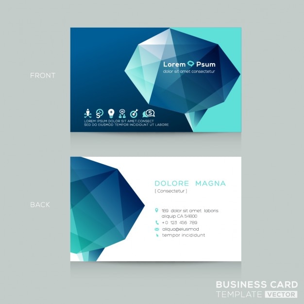 Business card with a 3d polygonal shape