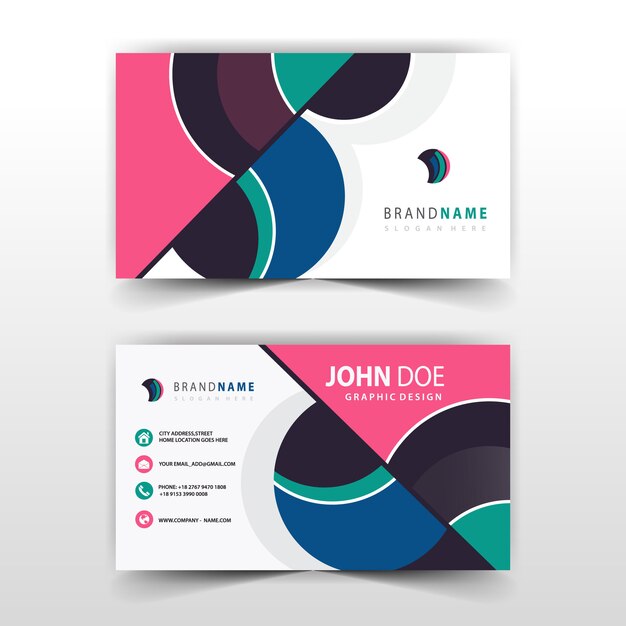 business card with abstract detailed