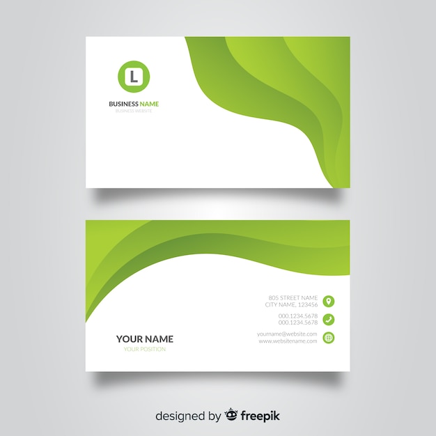 Free vector business card with abstract shapes