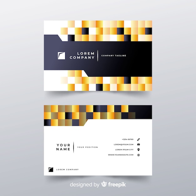 Business card with abstract shapes