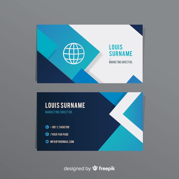 Business card with abstract shapes