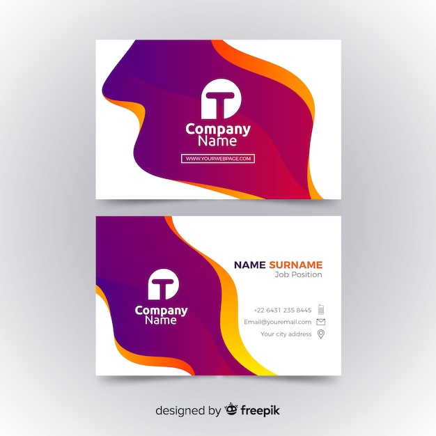 Free vector business card with abstract shapes