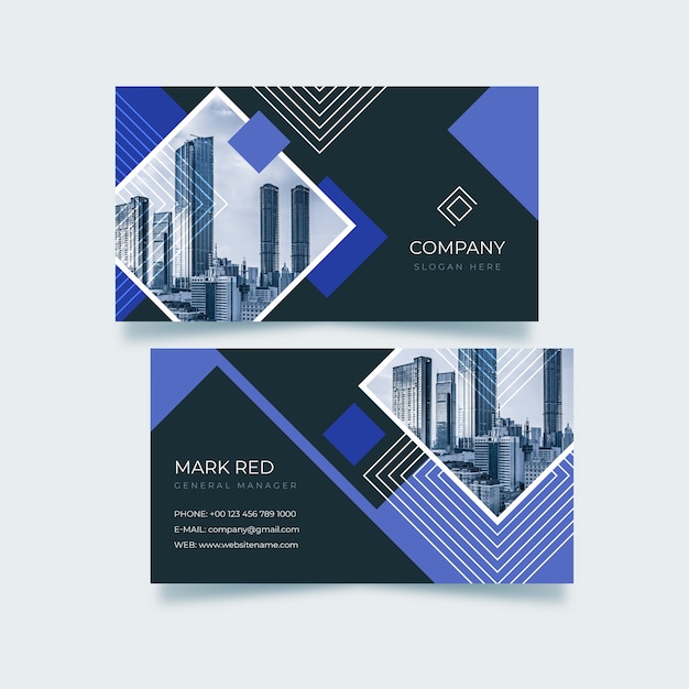 Business card with abstract shapes