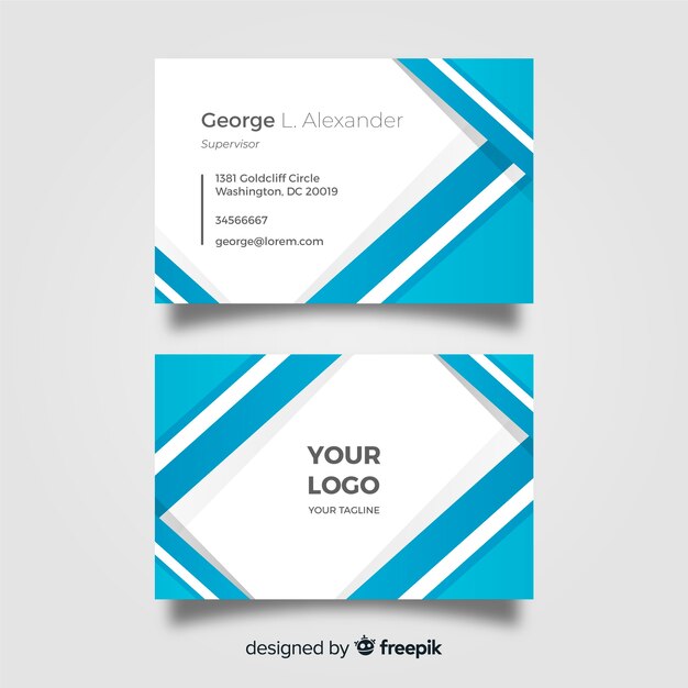 Business card with abstract template