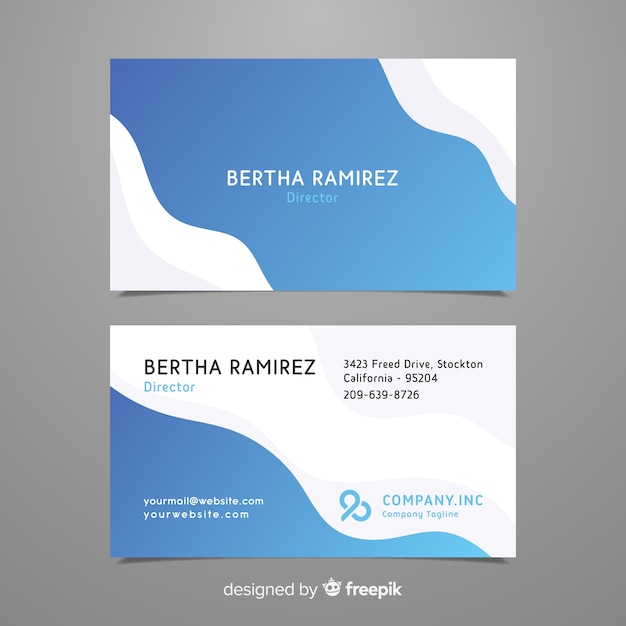 Business card with abstract wavy shapes