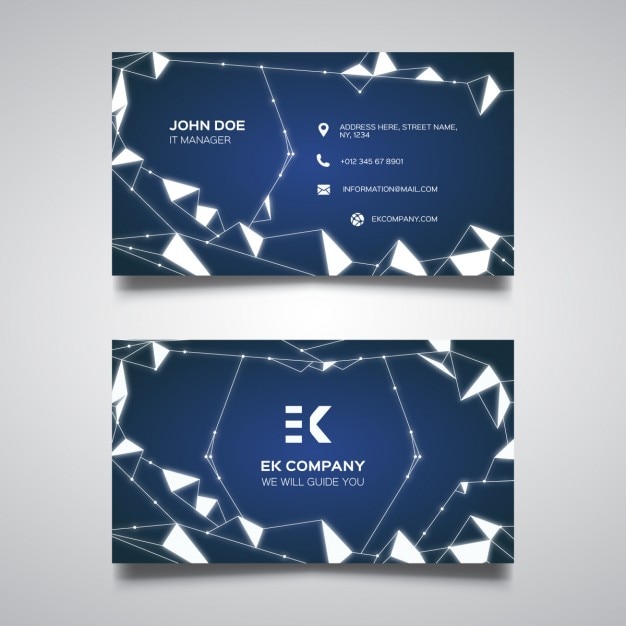 Free vector business card with amazing polygonal shapes