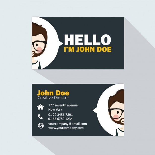 Business card with a boy avatar