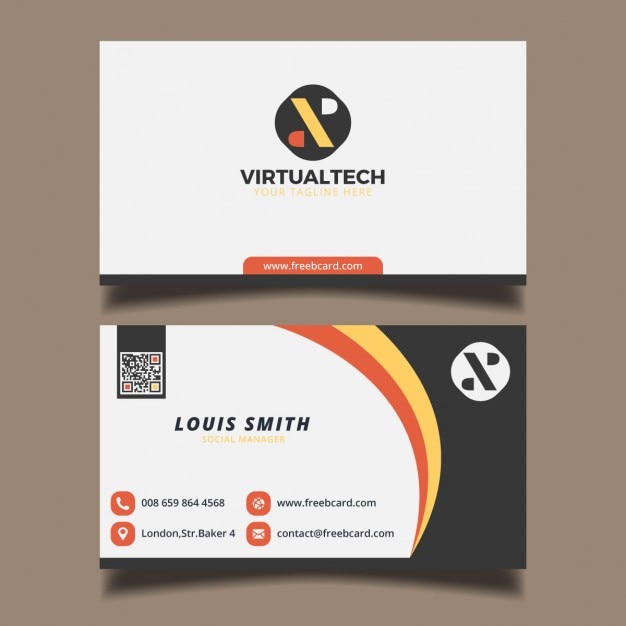 Business card with circular elements