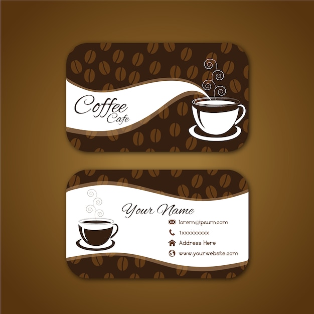 Визитная карточка с дизайном кофе