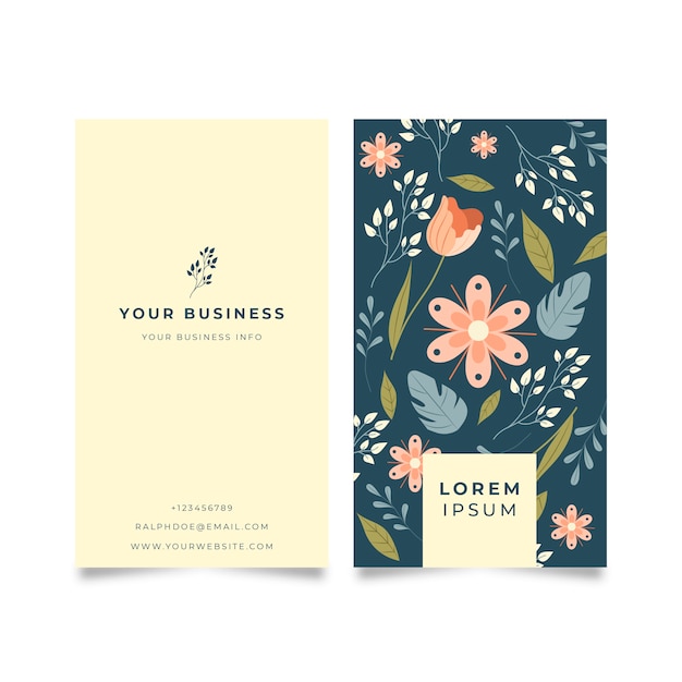 色とりどりの花でのビジネスカード