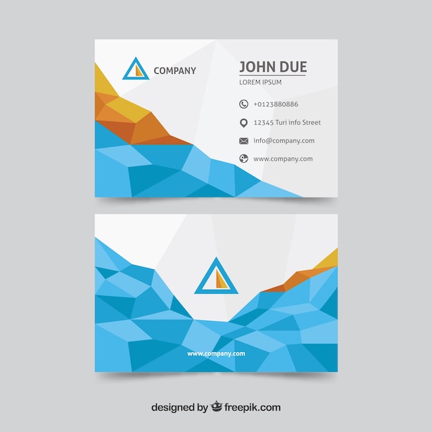 Business card with colorful geometric shapes