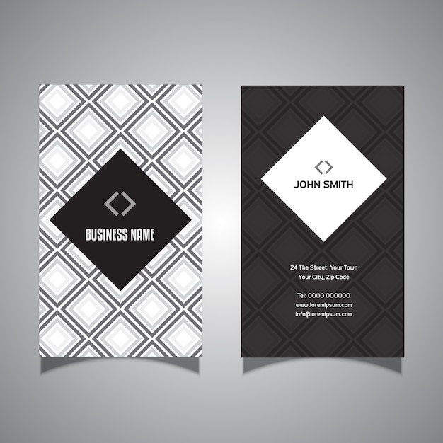 Free vector business card with diamond design