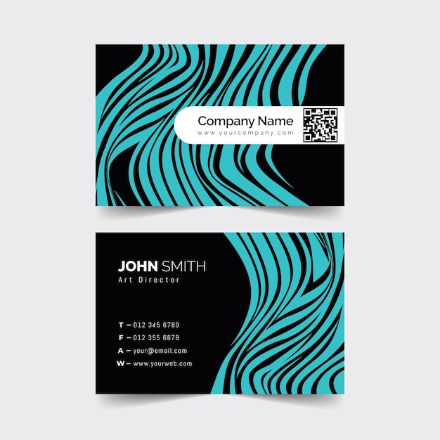 Free vector business card with disorted lines