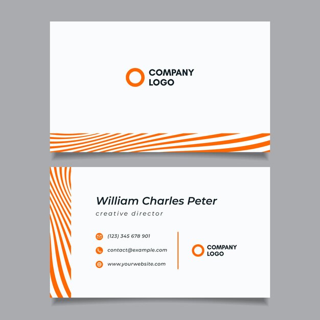 Business card with distorted lines collection