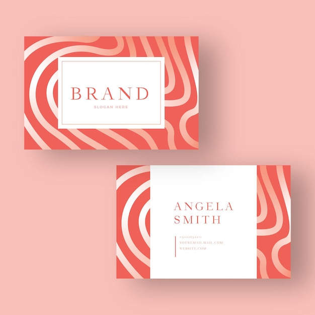 Business card with distorted lines