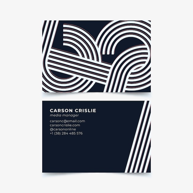 Free vector business card with distorted lines