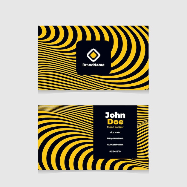 Business card with distorted lines