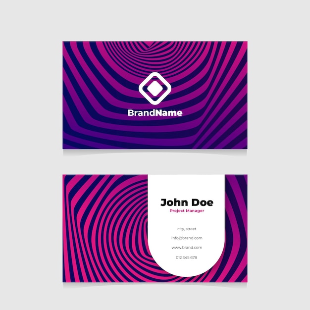 Free vector business card with distorted lines