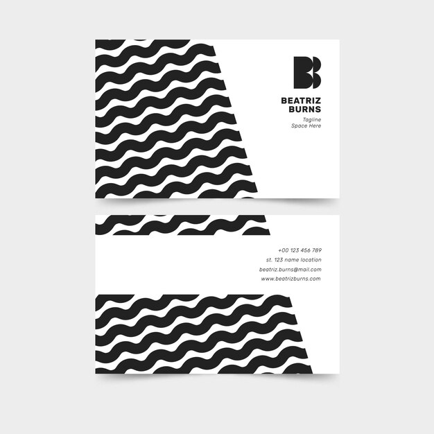 Business card with distorted lines